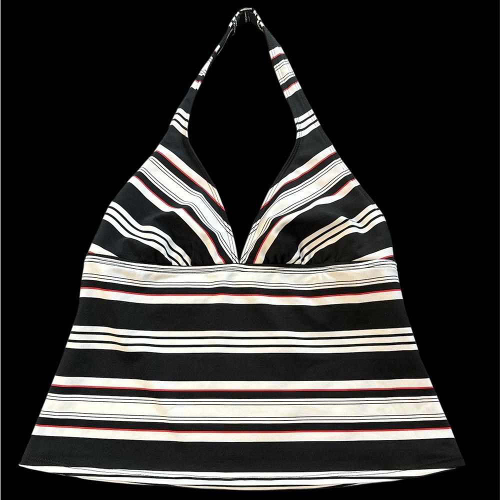 Anne Klein Black, White and Red Tankini Swimsuit Top
Size - 14